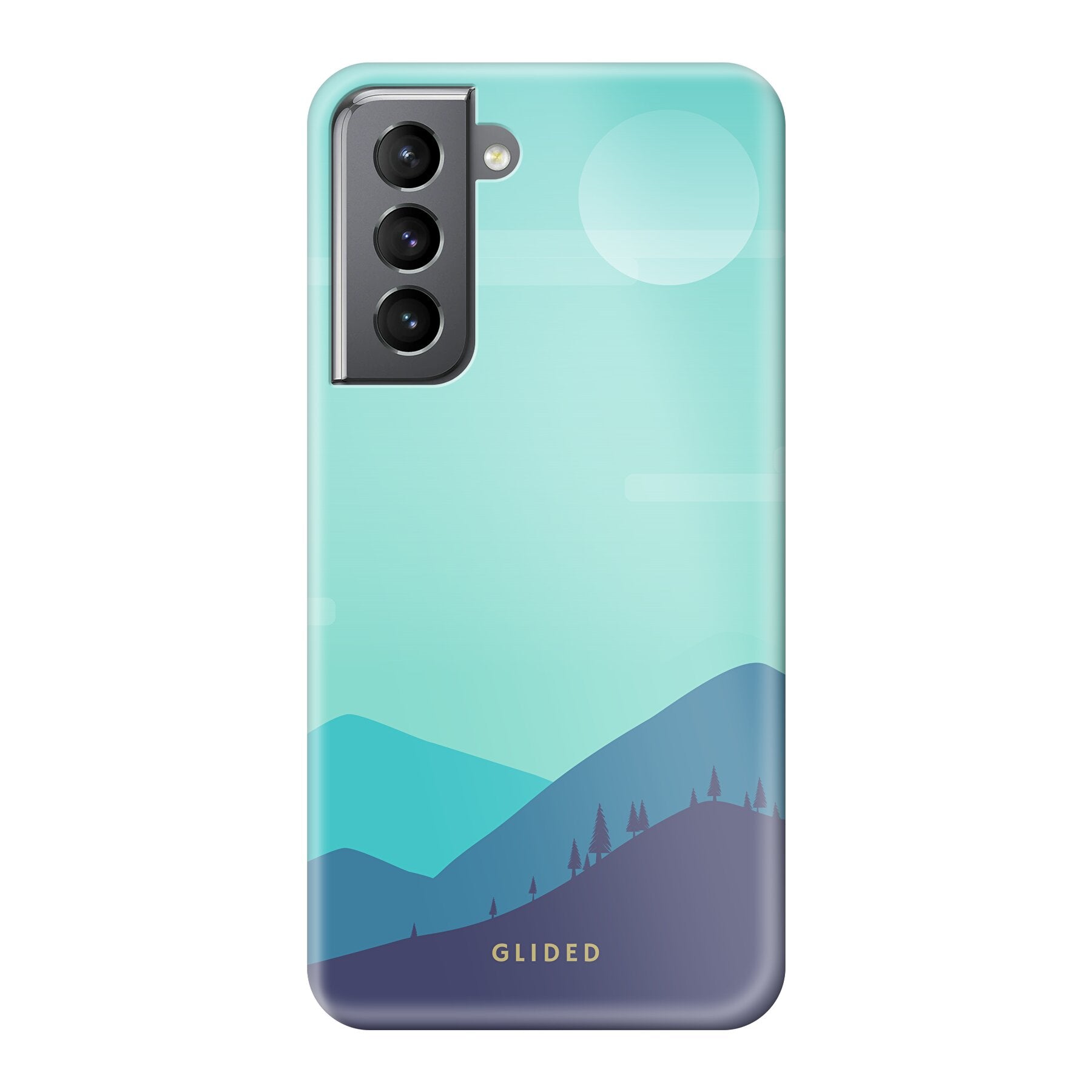 Samsung Galaxy S21 5G Handyhülle im Alpine Design mit Bergmotiven, bietet Schutz und Stil.